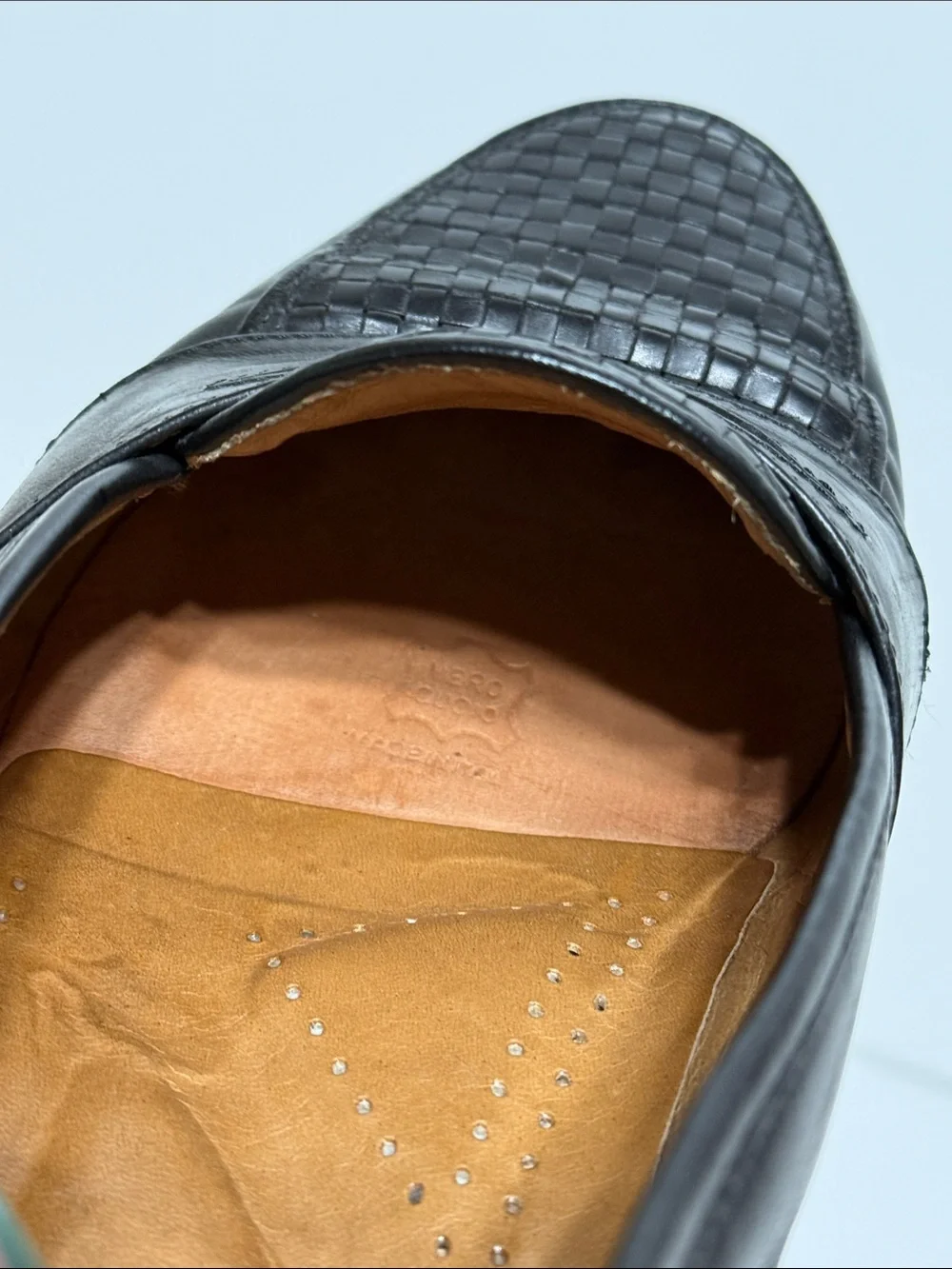 Vintage Basketweave Leather Penny Loafer